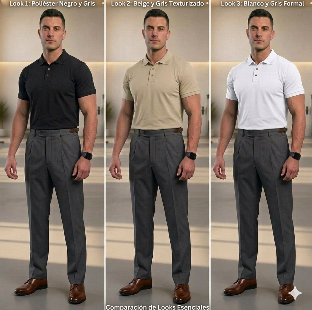 🔥 Pack 3 Playeras Tipo Polo Para Hombre, Comodidad Absoluta – Negro + Beige + Blanco, Envío Gratis!
