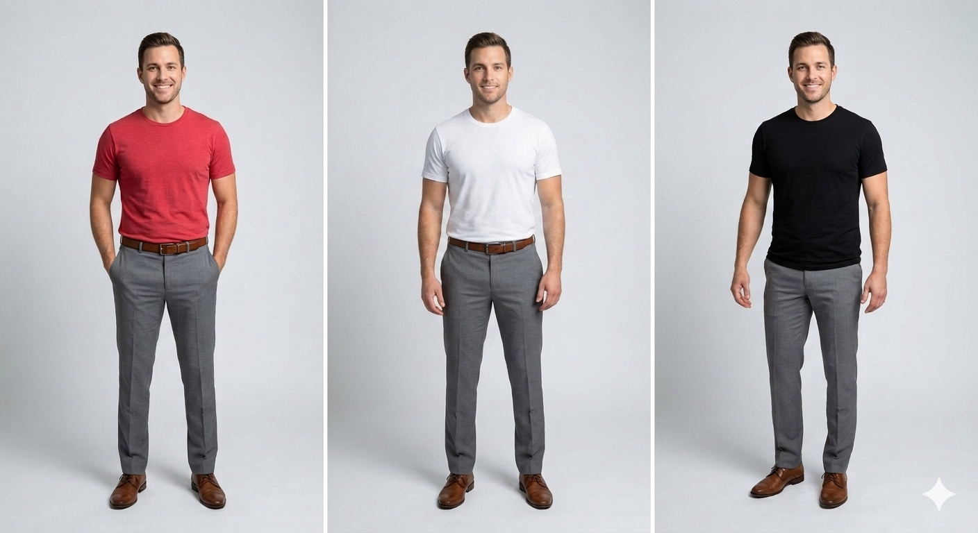 🔥 Pack 3 Playeras Comodidad Absoluta 100% Algodón – Negro + Rojo + Blanco, Envío Gratis!